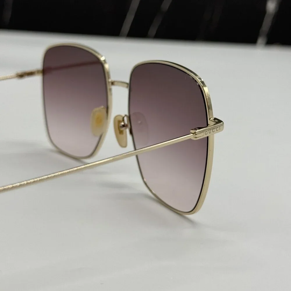 NEW GUCCI GG1031S 010 LIMITED EDITION WITH EARRINGS GOLD WOMEN GUCCI SUNGLASSES - Picture 9 of 12